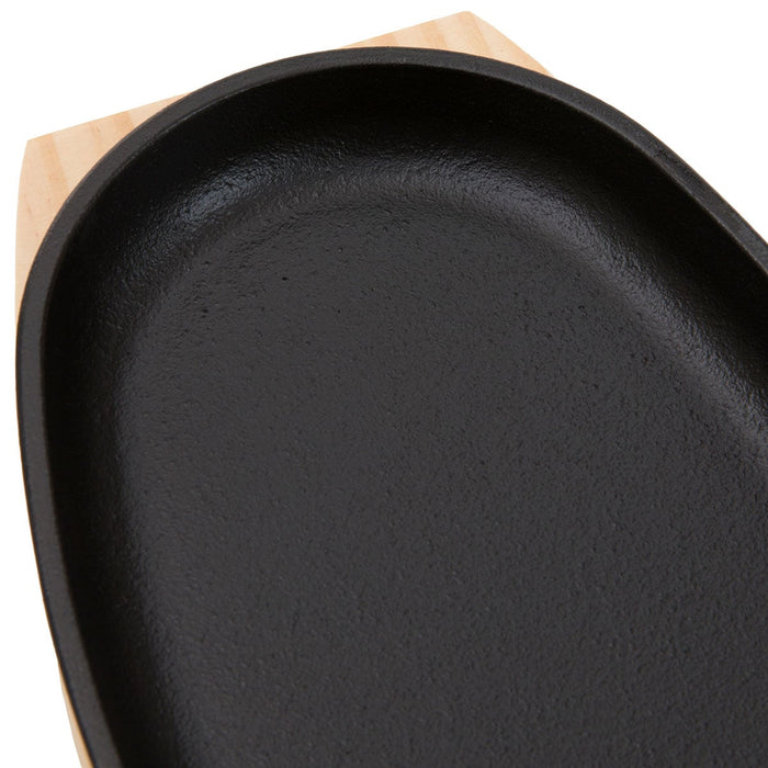 CAST IRON GRILL PLATE WITH WOODEN BASE XG995