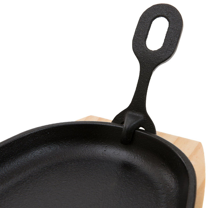 CAST IRON GRILL PLATE WITH WOODEN BASE XG995