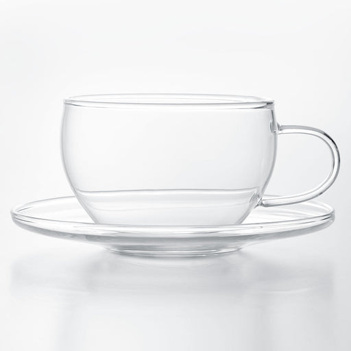 Heat-Resistant Glass Cup  and  Saucer 300ML MC-03