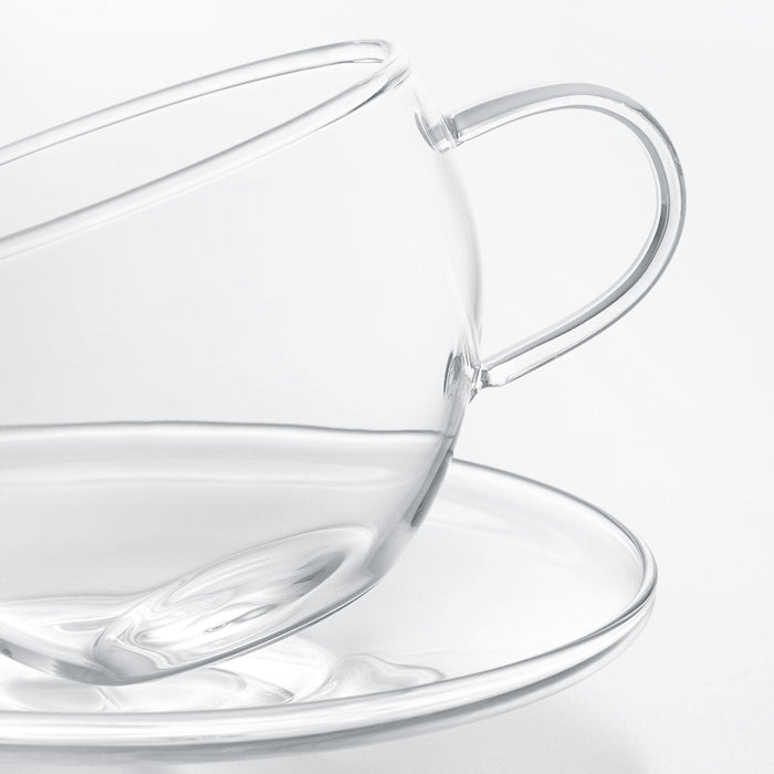 Heat-Resistant Glass Cup  and  Saucer 300ML MC-03