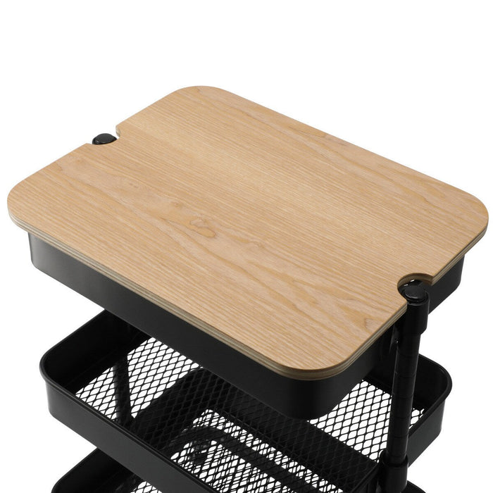 NON-SLIP WOOD TRAY FOR STEEL WAGON TROLLEY S
