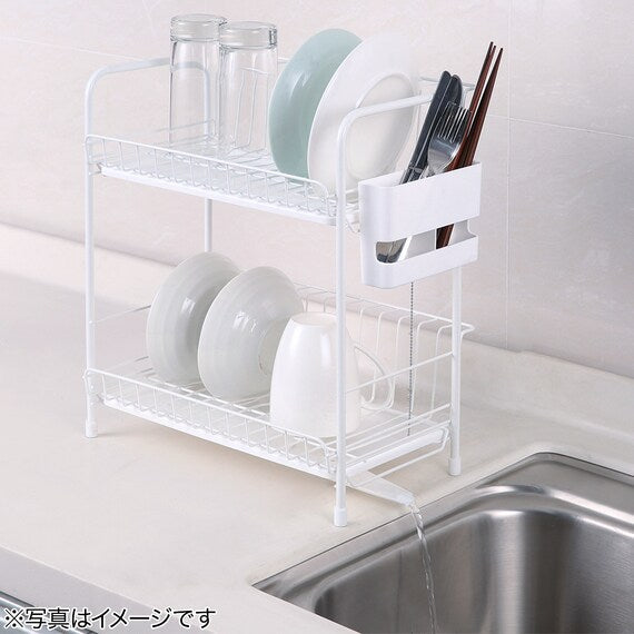 DISH DRAINER SLIM 2-TIER PP-2S WH - Main Image