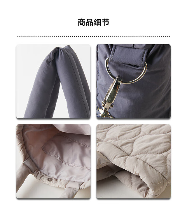 SINGLE SHOULDER BAG SQUARE QUILTED DGY