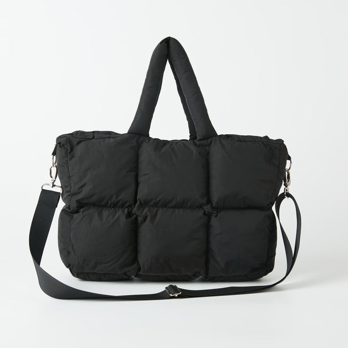 SINGLE SHOULDER BAG SQUARE QUILTED BK