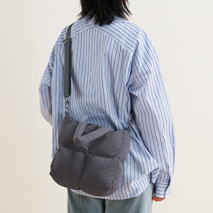 SINGLE SHOULDER BAG SQUARE QUILTED DGY