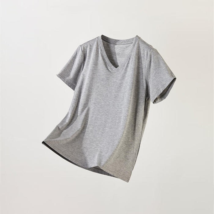 WOMEN MODAL VNECK SHORT GY XXL