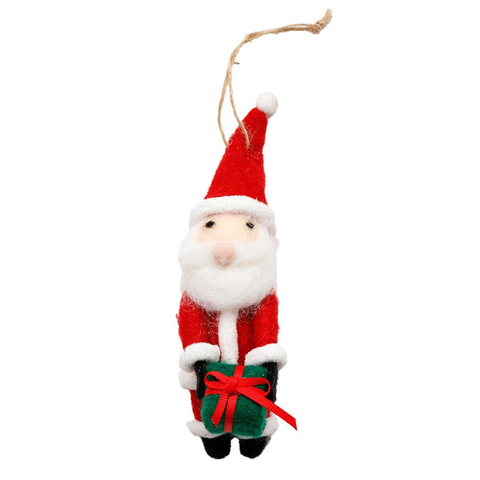 CHRISTMAS ORNAMENT SANTA WITH PRESENT D N5GL