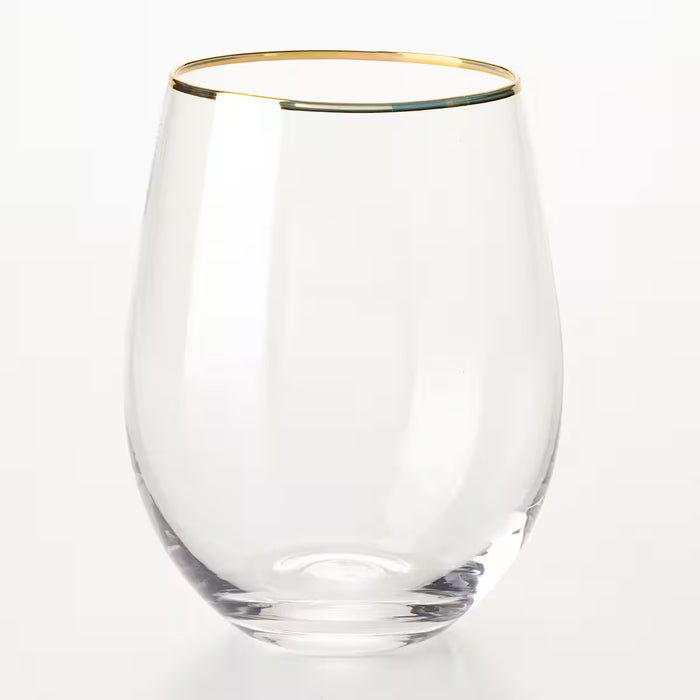 GLASS TUMBLER WITH GOLD RIM GL001