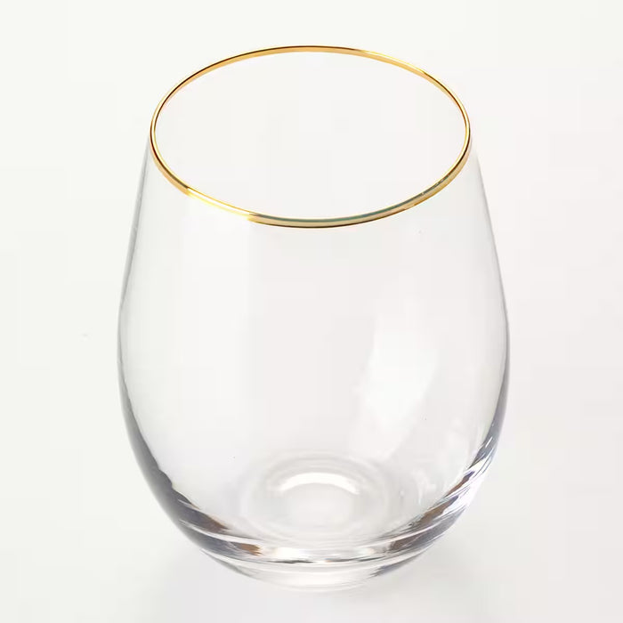 GLASS TUMBLER WITH GOLD RIM GL001
