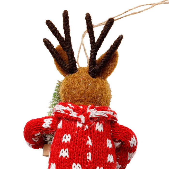 CHRISTMAS ORNAMENT KNIT REINDEER D N5GL
