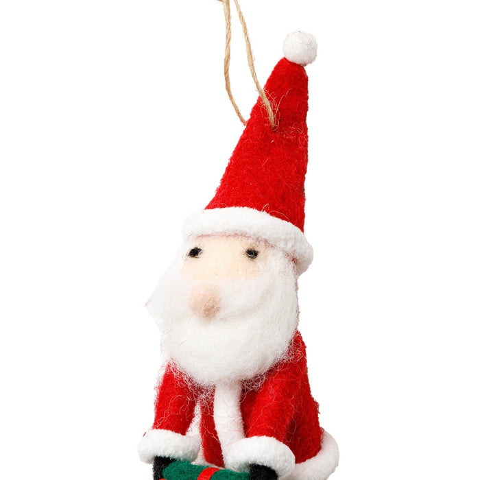 CHRISTMAS ORNAMENT SANTA WITH PRESENT D N5GL