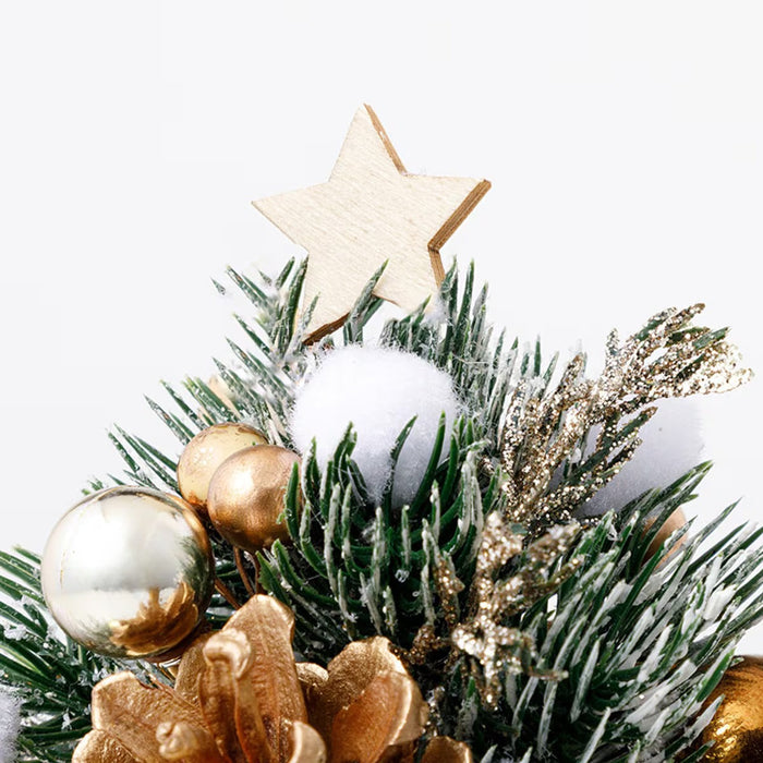 CHRISTMAS ORNAMENT MINI TREE SET GOLD N3LC