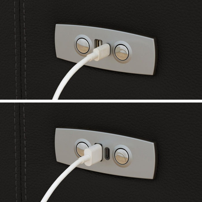 2P ELECTRIC SOFA N-BELIEVA 3 LEATHER BK