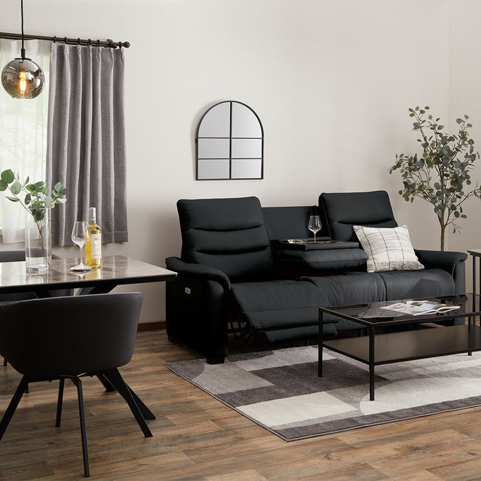 3P ELECTRIC SOFA N-BELIEVA 3 LEATHER BK