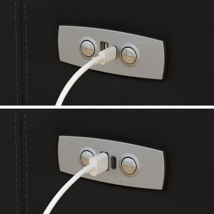 3P ELECTRIC SOFA N-BELIEVA 3 LEATHER BK