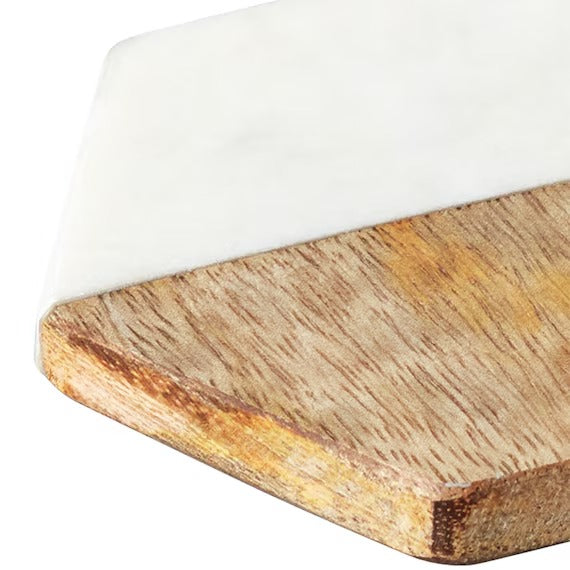MARBLE AND WOOD COASTER HEXAGON IV AB02