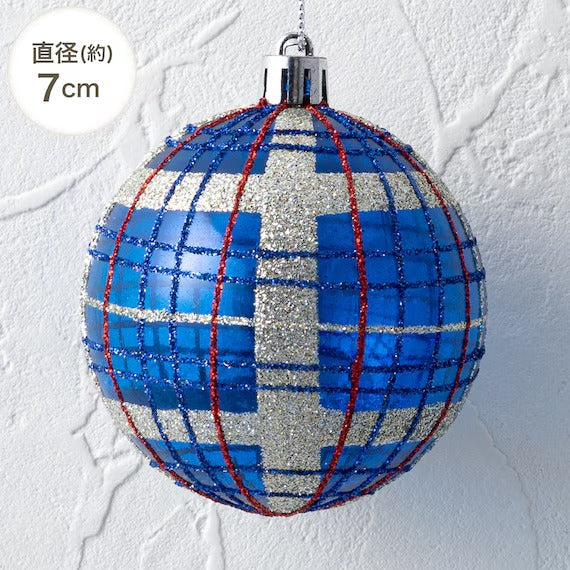 CHRISTMAS S/6 7CM BALLS CHECK N2AS