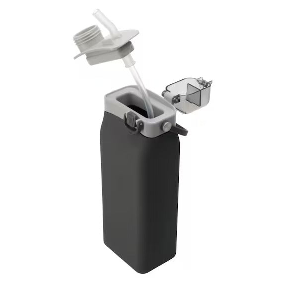 SILICONE FOLDING WATER BOTTLE 600ML DGY